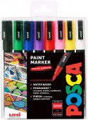 Uni-Ball PC-3M Posca Fine Bullet Tip Marker Pens - Starter Colours (Pack of 8)