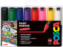 POSCA PC-8K Broad Chisel Tip Marker Pens - Starter Colours (Pack of 8)