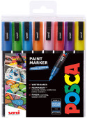 POSCA PC-3M Fine Bullet Tip Marker Pens - Sparkling Colours (Pack of 8)