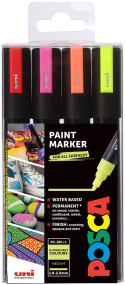 Uni POSCA Marker Pen PC-1M Extra Fine 1.0mm Set of 4 Mono Tones