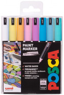 Uni-Ball PC-1MR Posca Ultra Fine Bullet Tip Marker Pens - Pastel Colours (Pack of 8)