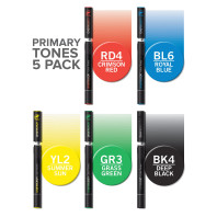 Chameleon Blendable Marker Pens - Primary Tones (Pack of 5) - Picture 1