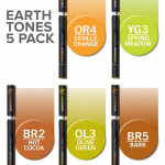 Chameleon Blendable Marker Pens - Earth Tones (Pack of 5) - Picture 1