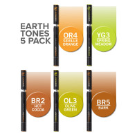 Chameleon Blendable Marker Pens - Earth Tones (Pack of 5) - Picture 1