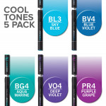 Chameleon Blendable Marker Pens - Cool Tones (Pack of 5) - Picture 1