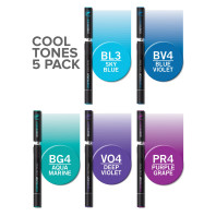 Chameleon Blendable Marker Pens - Cool Tones (Pack of 5) - Picture 1