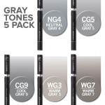 Chameleon Blendable Marker Pens - Grey Tones (Pack of 5) - Picture 1