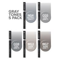 Chameleon Blendable Marker Pens - Grey Tones (Pack of 5) - Picture 1