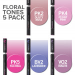 Chameleon Blendable Marker Pens - Floral Tones (Pack of 5) - Picture 1