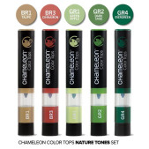 Chameleon Colour Tops - Nature Tone (Pack of 5) - Picture 1