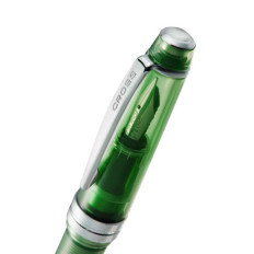 Cross Bailey Light Fountain Pen - Translucent Green Resin with Bright Chrome Trim (Extra Fine) - Picture 1