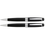Cross Bailey Ballpoint Pen & Pencil Set - Black Lacquer Chrome Trim - Picture 1