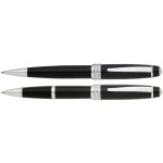 Cross Bailey Rollerball & Ballpoint Pen Set - Black Lacquer Chrome Trim - Picture 1