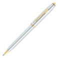 Cross Century II Ballpoint Pen - Medalist Chrome & Gold in Luxury Gift Box with Free Black Pen Pouch - Picture 2