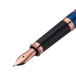 Cross Century II Cherry Blossom Fountain Pen -  Blue Lacquer with Rose Gold Trim - Picture 1