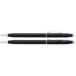 Cross Classic Century Ballpoint Pen & Pencil Set - Black Lacquer Chrome Trim - Picture 1