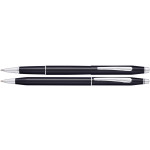 Cross Classic Century Rollerball & Ballpoint Pen Set - Black Lacquer Chrome Trim - Picture 1