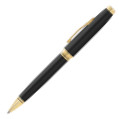 Cross Coventry Ballpoint Pen - Black Lacquer Gold Trim - Picture 1