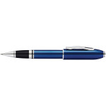 Cross Peerless Rollerball Pen - Quartz Blue Engraved Lacquer with Platinum-plated Trim - Picture 1