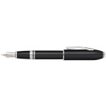 Cross Peerless 125 Fountain Pen - Obsidian Black Lacquer Palladium Trim - Picture 1