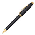 Cross Townsend Ballpoint Pen - Black Lacquer Gold Trim - Picture 1