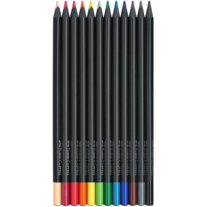 Faber-Castell Black Edition Colouring Pencils - Assorted Colours (Pack of 12) - Picture 1