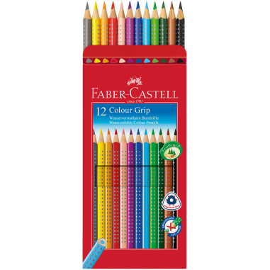 Faber-Castell Colour Grip Pencils - Assorted Colours (Pack of 12) - Picture 1