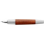 Faber-Castell e-motion Fountain Pen - Brown Wood and Chrome - Picture 1