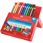 Faber-Castell Jumbo Grip Colouring Pens & Pencils - Assorted Colours (Combi Box of 22) - Picture 1