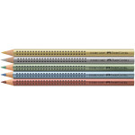 Faber-Castell Jumbo Grip Colouring Pencils - Assorted Metallic Colours (Pack of 5) - Picture 1