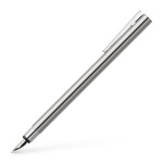Faber-Castell Neo Slim Fountain Pen - Shiny Stainless Steel - Picture 1