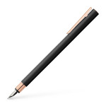 Faber-Castell Neo Slim Fountain Pen - Matte Black Rose Gold Trim - Picture 1