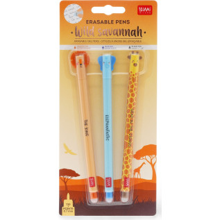Legami Erasable Gel Pen - Wild Savannah (Set of 3) - Picture 1
