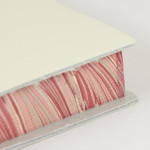 Papuro Torcello Leather Journal - Ivory with Red Marbled Edges - Extra Large - Picture 2