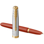 Parker 51 Premium Fountain Pen - Red Rage Gold Trim - Picture 2