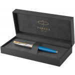 Parker 51 Premium Ballpoint Pen - Turquoise Gold Trim - Picture 2