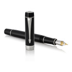 Parker Duofold Classic Fountain Pen - Centennial Black Chrome Trim - Picture 2