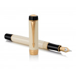 Parker Duofold Classic Fountain Pen - International Ivory & Black Gold Trim - Picture 2