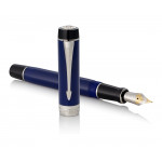 Parker Duofold Classic Fountain Pen - Centennial Blue & Black Chrome Trim - Picture 2