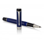 Parker Duofold Classic Rollerball Pen - Blue & Black Chrome Trim - Picture 2