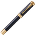 Parker Duofold Prestige Fountain Pen - Centennial Blue Chevron Gold Trim - Picture 1