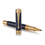 Parker Duofold Prestige Rollerball Pen - Blue Chevron Gold Trim - Picture 2