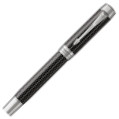Parker Duofold Prestige Fountain Pen - Centennial Black Chevron Chrome Trim in Luxury Gift Box - Picture 2