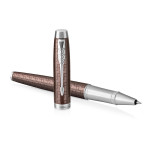 Parker IM Premium Rollerball Pen - Brown Chrome Trim - Picture 2