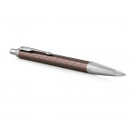 Parker IM Premium Ballpoint Pen - Brown Chrome Trim - Picture 1