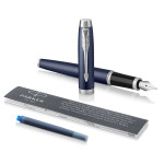 Parker IM Fountain Pen - Blue Lacquer Chrome Trim - Picture 2