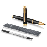 Parker IM Rollerball Pen - Gloss Black Gold Trim - Picture 2