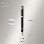 Parker IM fountain & Ballpoint Pen Gift Set - Gloss Black Chrome Trim - Picture 2