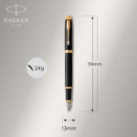 Parker IM Fountain & Ballpoint Pen Gift Set - Gloss Black Gold Trim - Picture 2