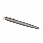 Parker Jotter Premium Ballpoint Pen - Oxford Grey Pinstripe Chrome Trim - Picture 1